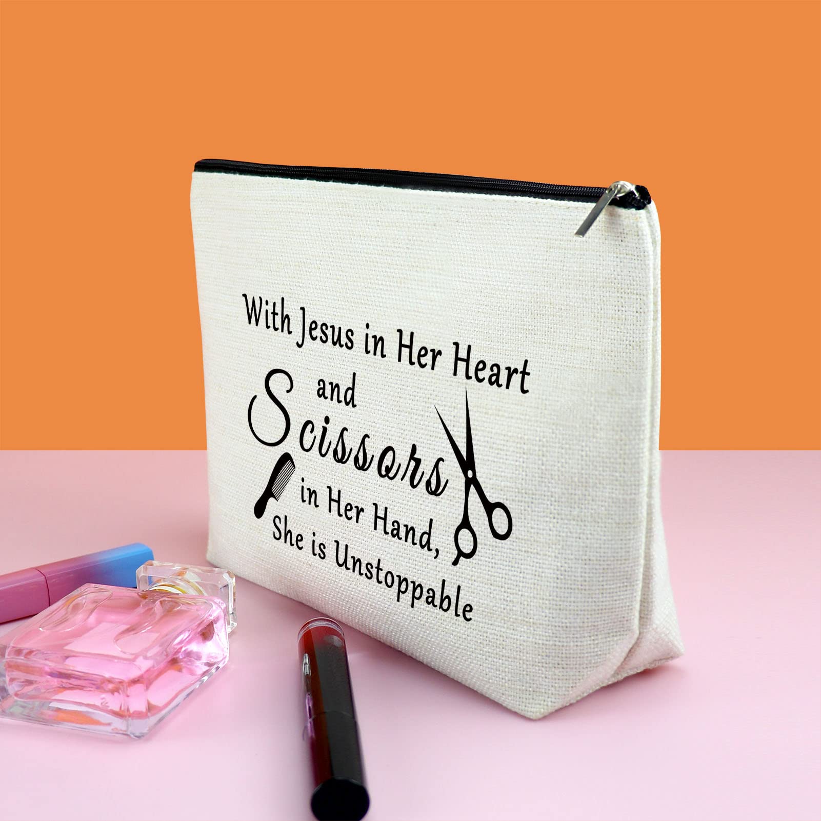 Funny Hair Stylist Gifts for Women - Cute Makeup Bag & Cosmetic Pouch for Hairdressers, Salon Professionals & Cosmetologists - Perfect Christmas, Birthday & Graduation Gift Idea - Great for Travel, Work & Everyday Use