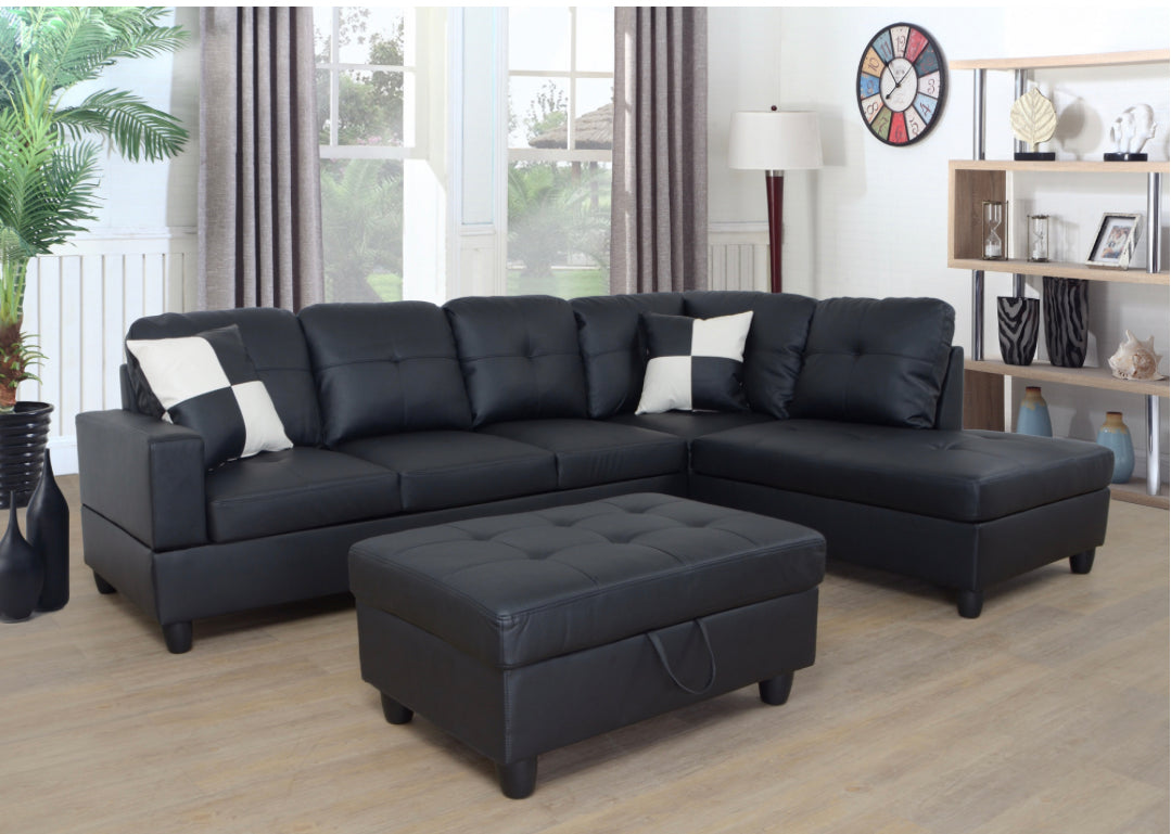 Bellmont Sectional Sofa with Storage Ottoman - Modern L-Shaped Couch for Living Room, Family Room & Small Spaces - Comfortable & Stylish Home Furniture with Hidden Storage Compartment