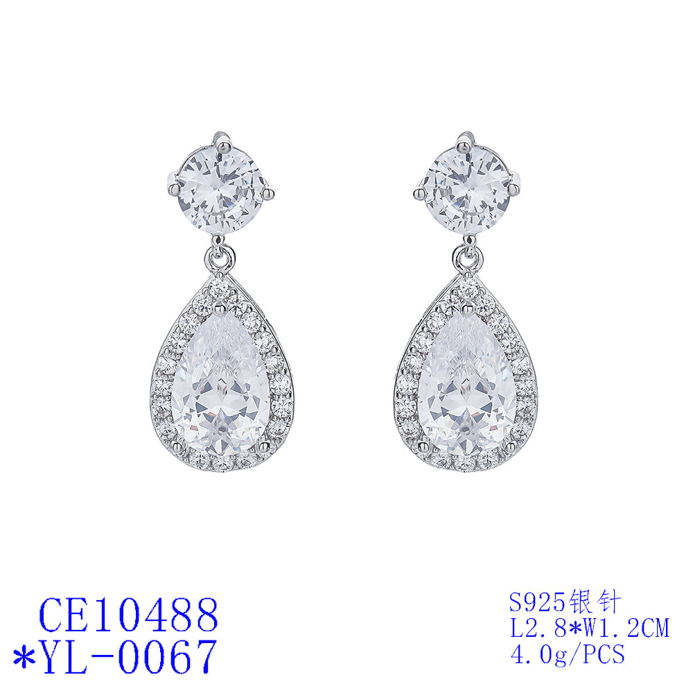 5A Cubic Zirconia Water Drop Earrings for Women - Elegant Wedding Jewelry, Bridal Party Gift, Anniversary Present - Perfect for Evening Gala, Prom, Cocktail Party (CE10488)