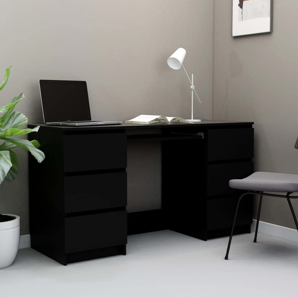 Black Writing Desk with Storage | 55.1