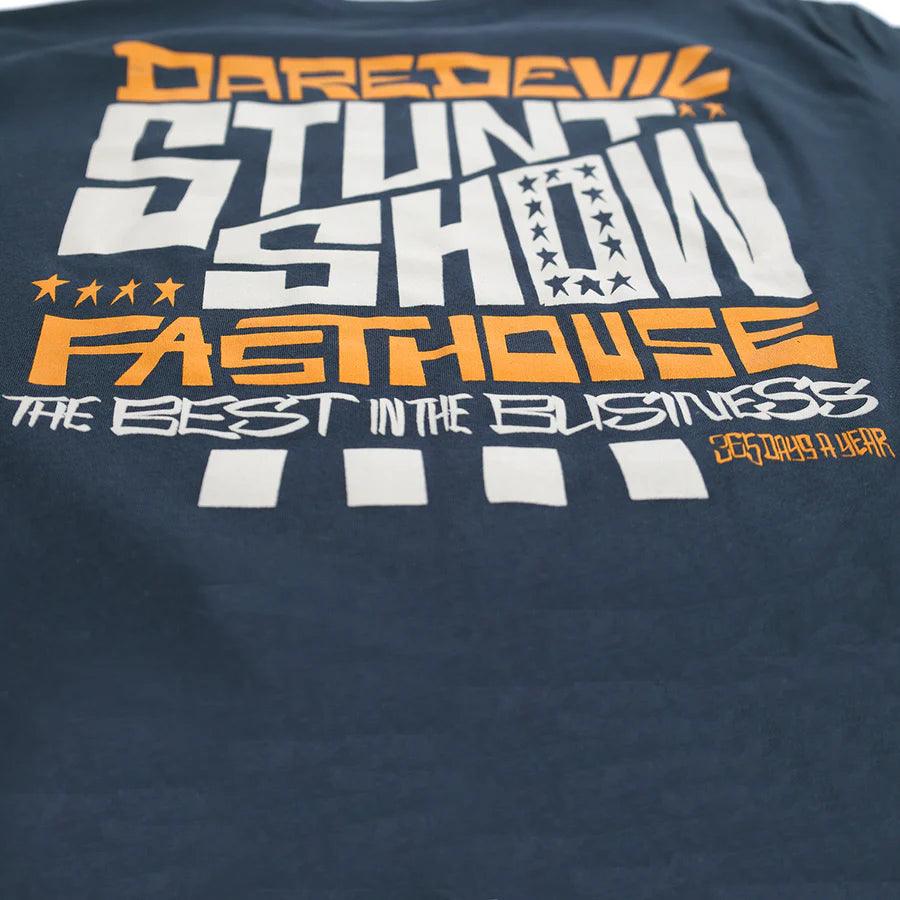 Stunt Show SS Tee - Premium Indigo Short Sleeve T-Shirt for Men | Casual Streetwear & Motorcycle Riding Apparel