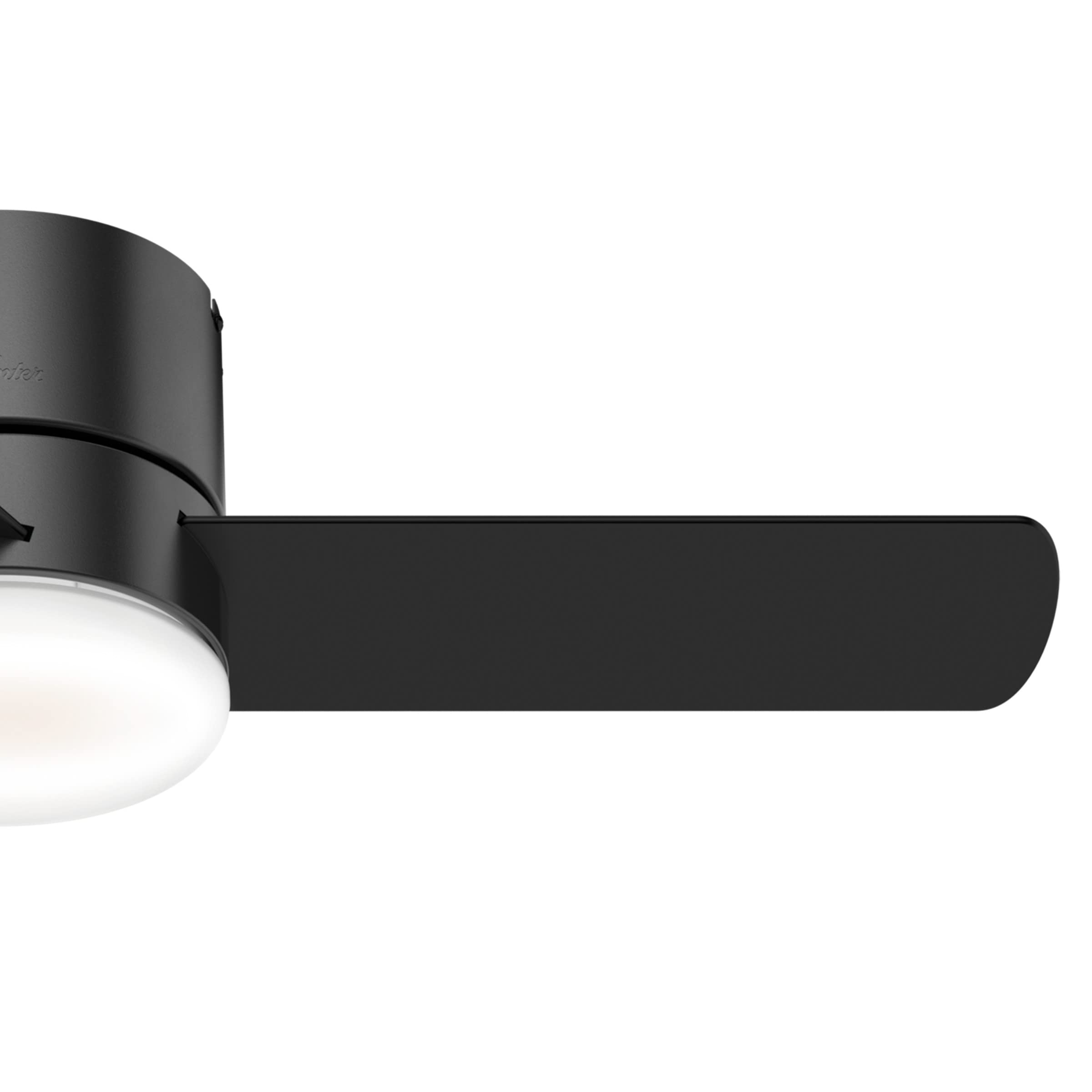 Hunter 59453 44-inch Minimus Ceiling Fan with Light Kit - Matte Black Finish - Modern Low Profile Flush Mount Design - Perfect for Bedrooms, Living Rooms & Small Spaces