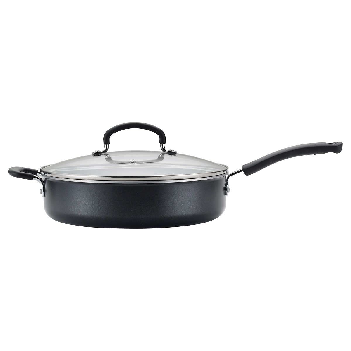 T-fal 1092330 5.5-Quart Nonstick Jumbo Cooker & Saute Pan with Glass Lid - Dishwasher & Oven Safe Black Cookware - Perfect for Family Meals, Stir-Frying & One-Pot Cooking