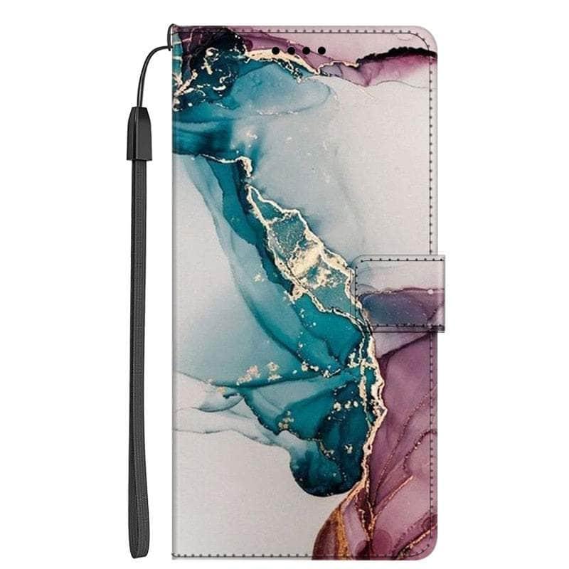 Samsung Galaxy A34 Marble Leather Case - Premium Protective Cover with Slim Fit & Soft Touch - Perfect for Daily Use, Travel & Business