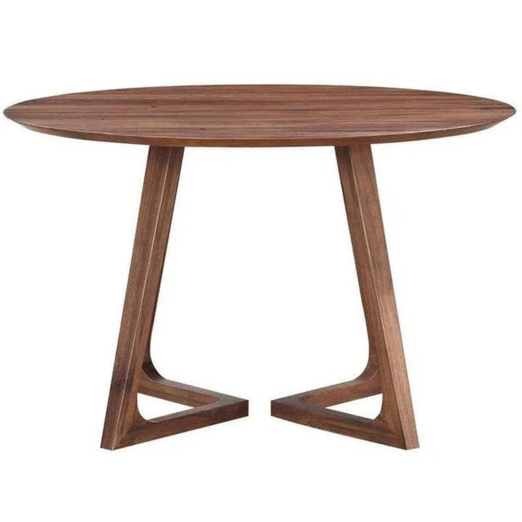 47 Inch Round Brown Mid Century Modern Dining Table - Perfect for Small Spaces, Kitchens, and Cozy Dining Rooms