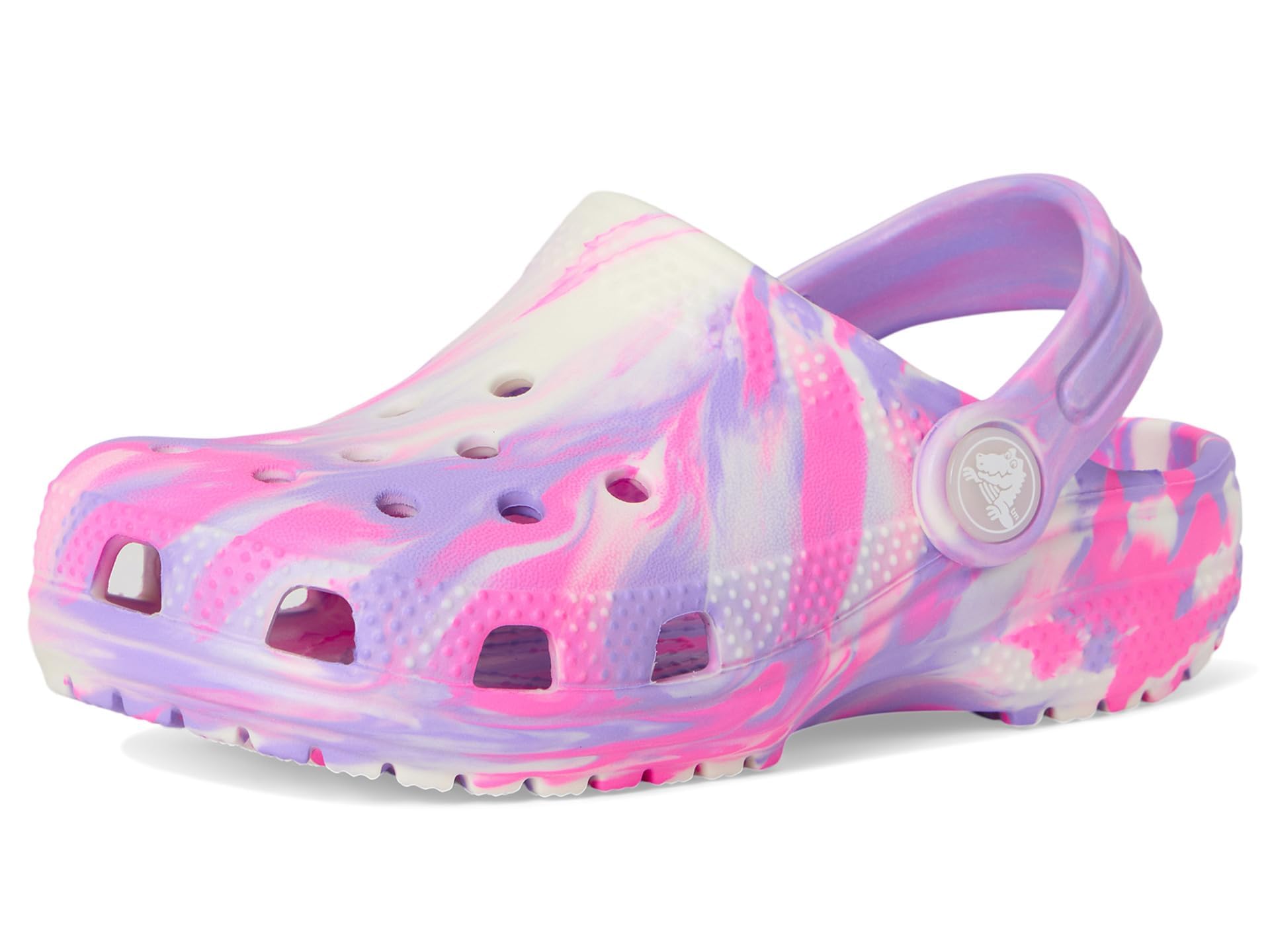 Crocs Kids' Classic Marbled Tie-Dye Clogs - Comfortable & Lightweight Water Shoes for Boys & Girls - Perfect for Beach, Pool, and Outdoor Play