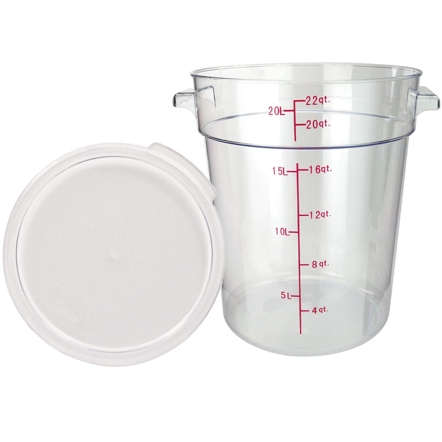 Tiger Chef 22 Quart Commercial Grade Clear Polycarbonate Food Storage Containers with Lids - Durable Restaurant & Kitchen Organization for Bulk Food Prep, Meal Prep & Pantry Storage