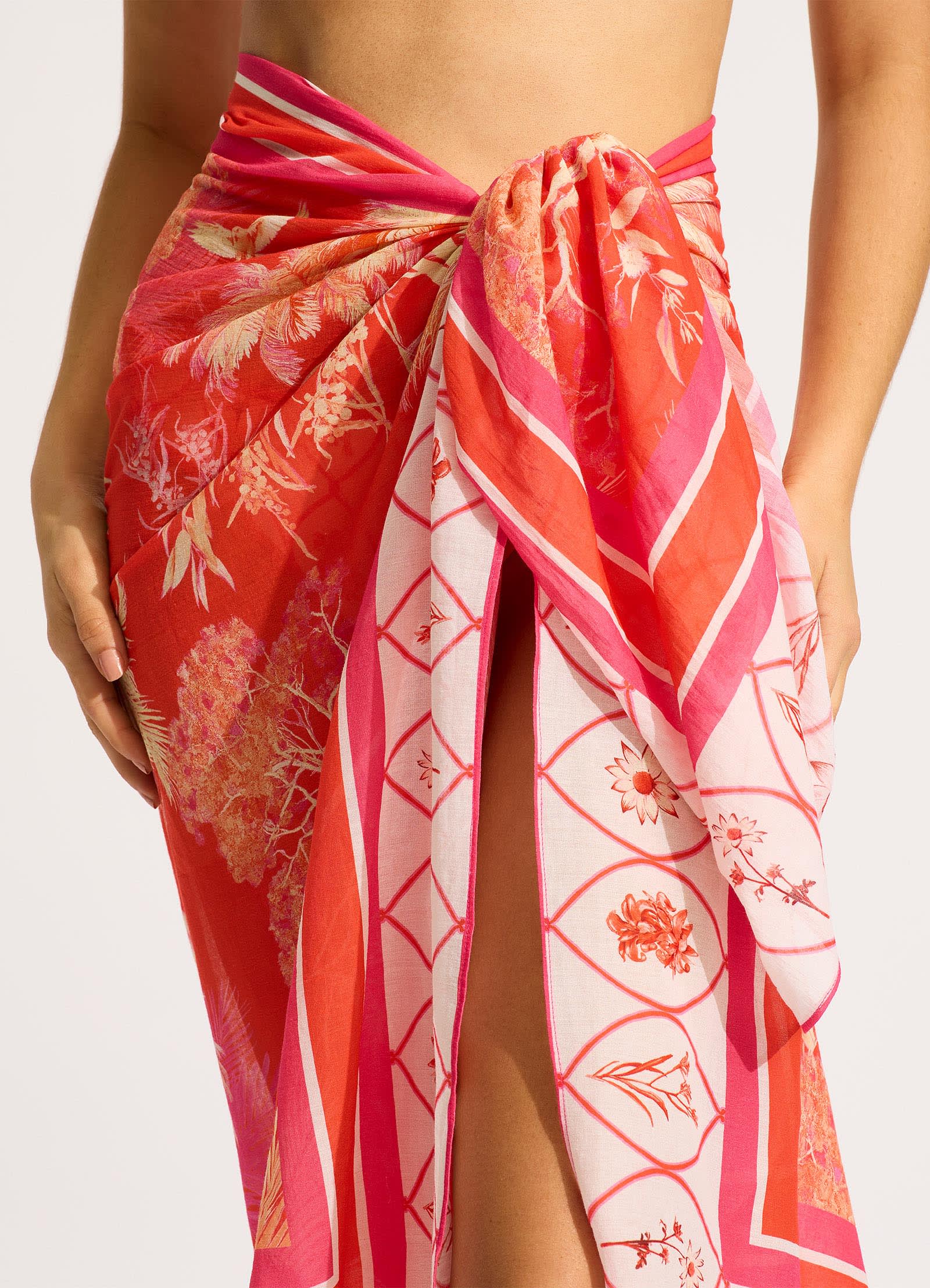 Marbella Sarong Flame - Stylish & Comfortable Beach Wrap for Women - Perfect for Poolside, Vacation & Summer Outfits