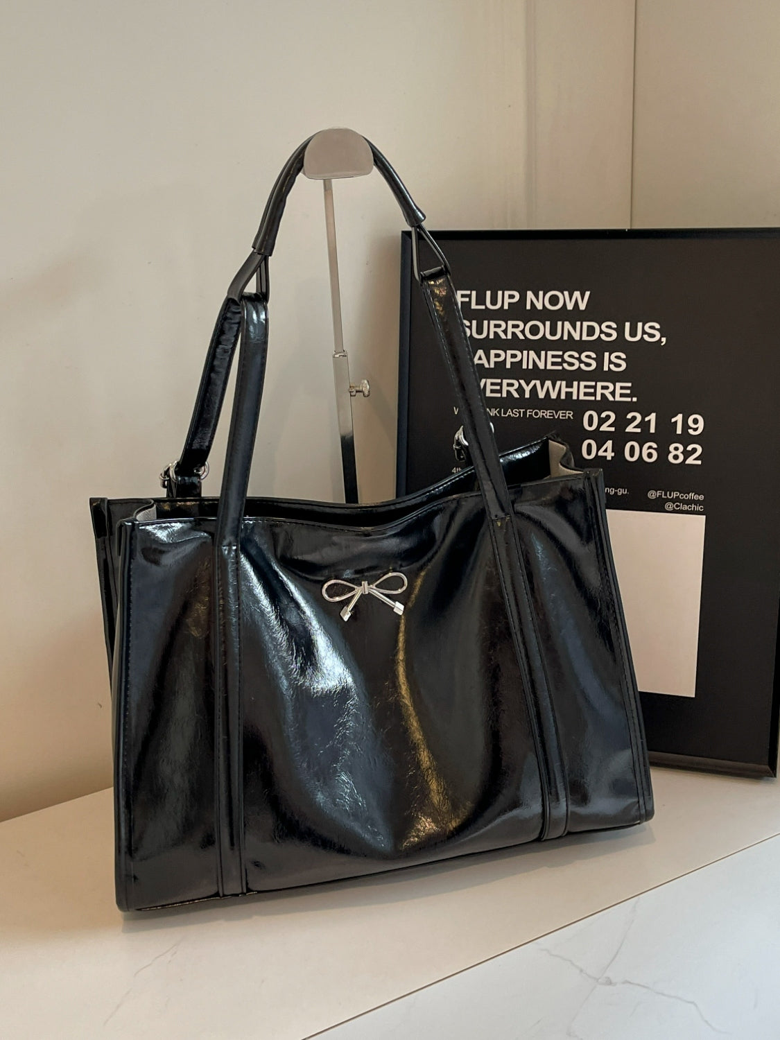 Stylish PU Leather Bow Shoulder Bag for Women - Fashion Crossbody Purse with Adjustable Strap - Perfect for Work, Shopping & Date Night