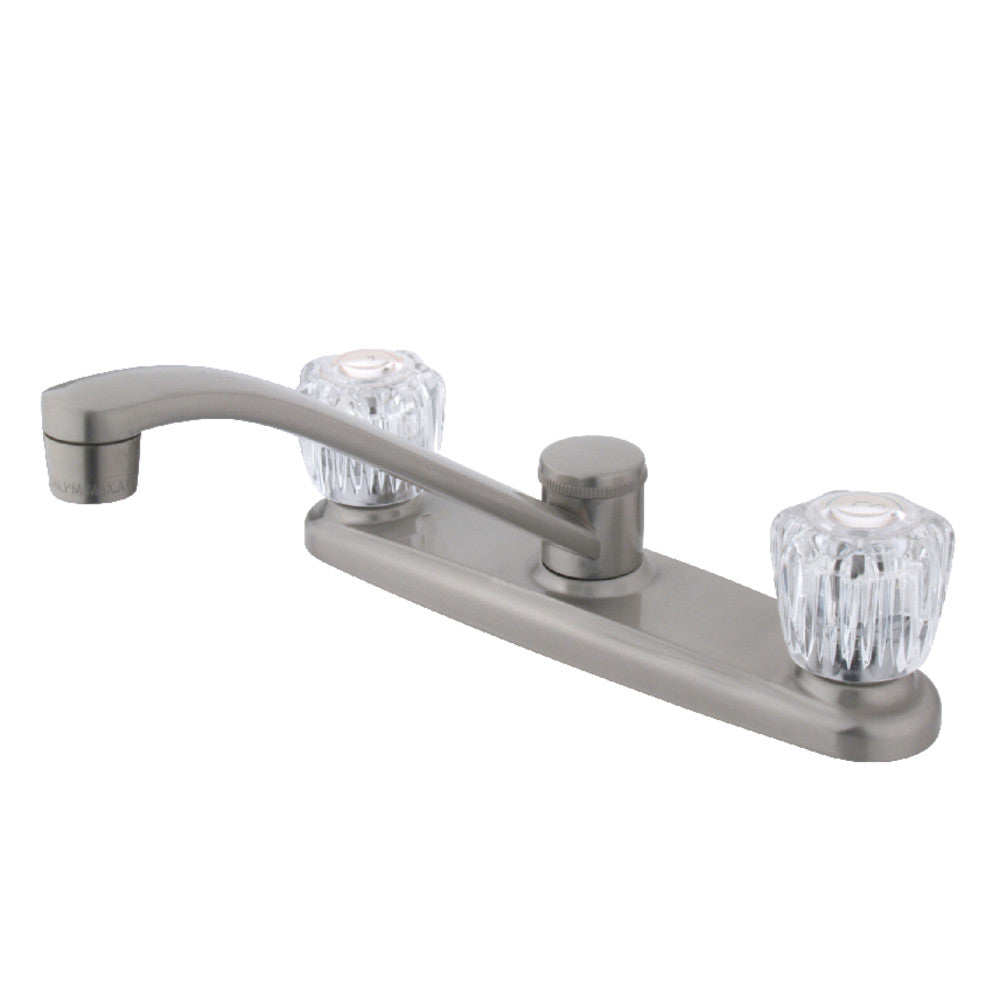 Kingston Brass KB111SN Americana Centerset Kitchen Faucet - Stainless Steel Finish, Single Handle, High Arc Design for Modern Kitchens | Perfect for Washing Dishes, Filling Pots & Daily Cooking Tasks