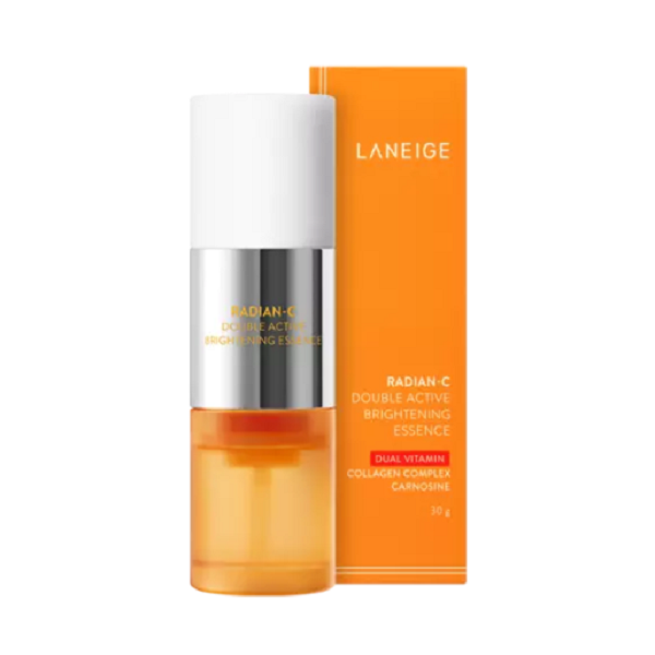 LANEIGE Radian C Double Active Brightening Essence - Vitamin C Serum for Glowing Skin, Dark Spot Corrector & Hydrating Face Treatment - Perfect for Morning & Night Skincare Routine