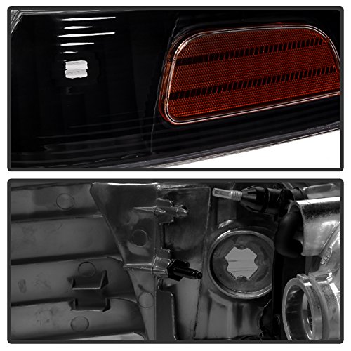 XTUNE Black Housing Clear Lens Crown Victoria Crystal Headlights with Corner Lights Set - Upgrade Your Car's Style & Visibility for Night Driving