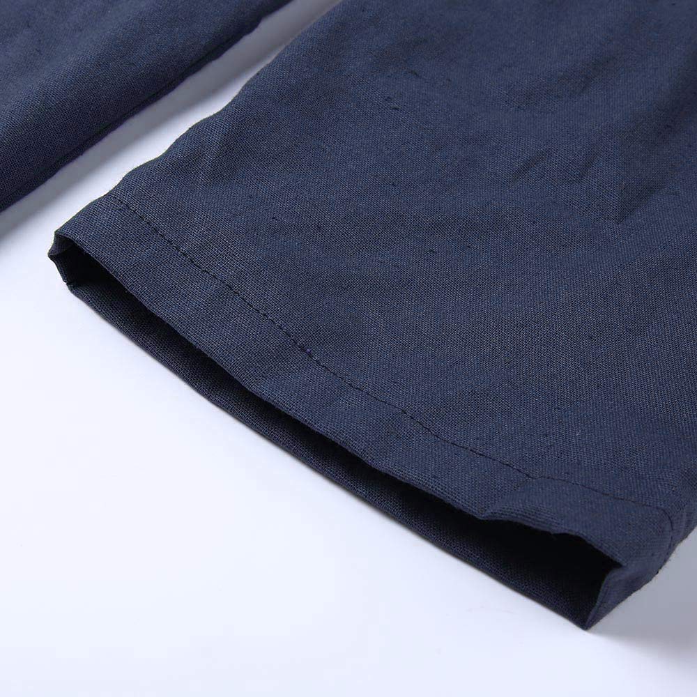QWENTMTNTY Men's Casual Shirt Navy Blue - Comfortable Button Down Shirt for Office, Business, and Everyday Wear