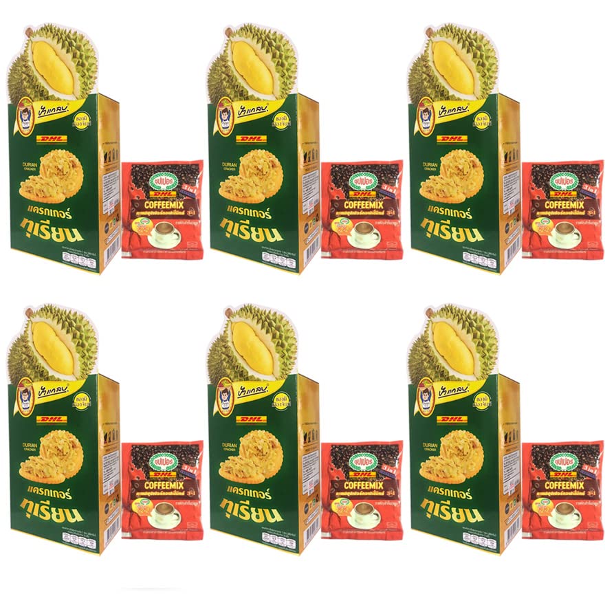 Crispy Fried Durian Chips 80g - Exotic Thai Fruit Snack (6-Pack) | Vegan, Healthy, Gluten-Free | Perfect for Travel, Office & Movie Nights | Free Beauty Gift Included