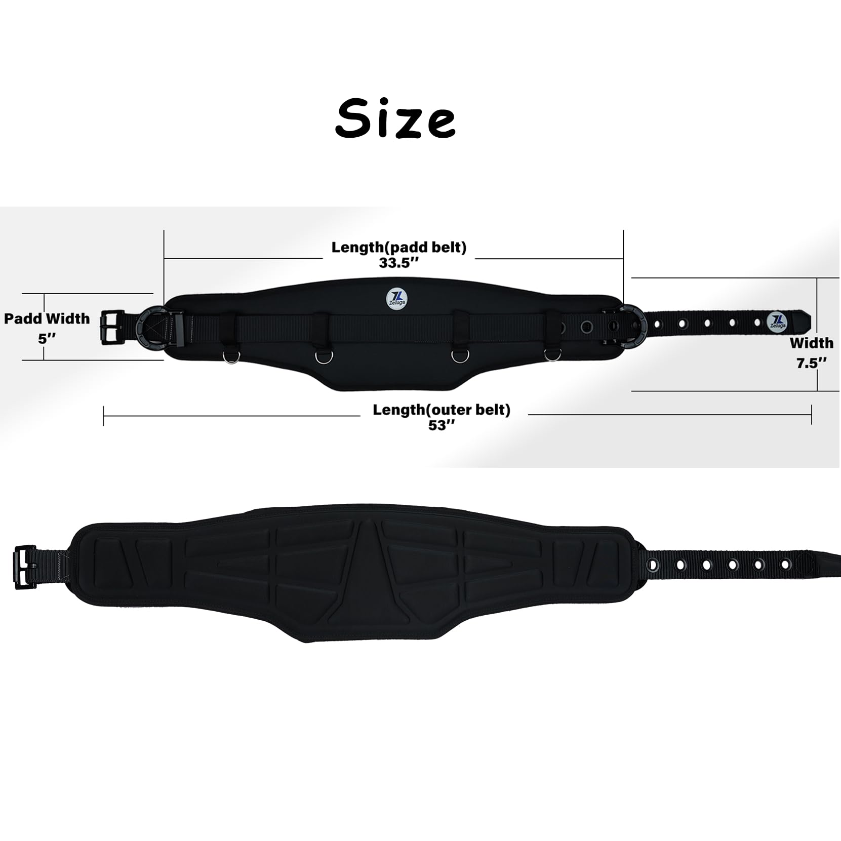 Heavy Duty Polyester Work Belt for Men - Black Industrial Waist Tool Belt with D-Rings - Perfect for Construction, Carpentry, Plumbing & DIY Projects
