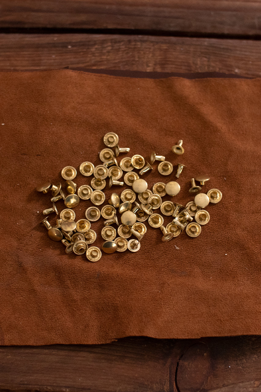 Hollow Rivet KØ9.2 x L8.0 mm Iron/Brass - Heavy Duty Fasteners for Leather Craft, Metal Fabrication & DIY Projects