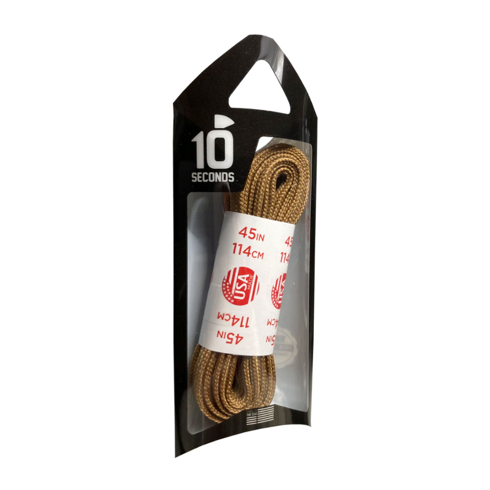 10 Seconds Flat Nylon Shoelaces - 1 Pair Dark Tan No-Tie Laces for Sneakers, Running Shoes & Casual Footwear - Quick & Secure Fit for Active Lifestyles
