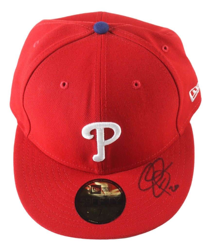 Authentic Chase Utley Signed Philadelphia Phillies New Era Fitted Hat with PSA Hologram - Perfect for Baseball Memorabilia Collectors and Phillies Fans
