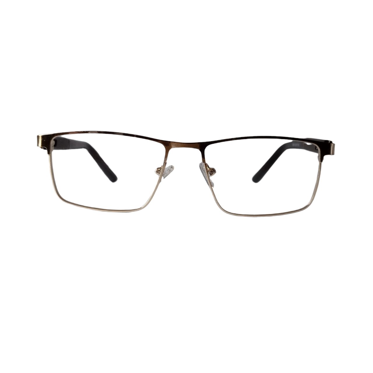 Premium Luxury Rectangle Gold Full Frame Glasses - Stylish Eyewear for Women & Men | Perfect for Reading, Driving & Fashion Accessories