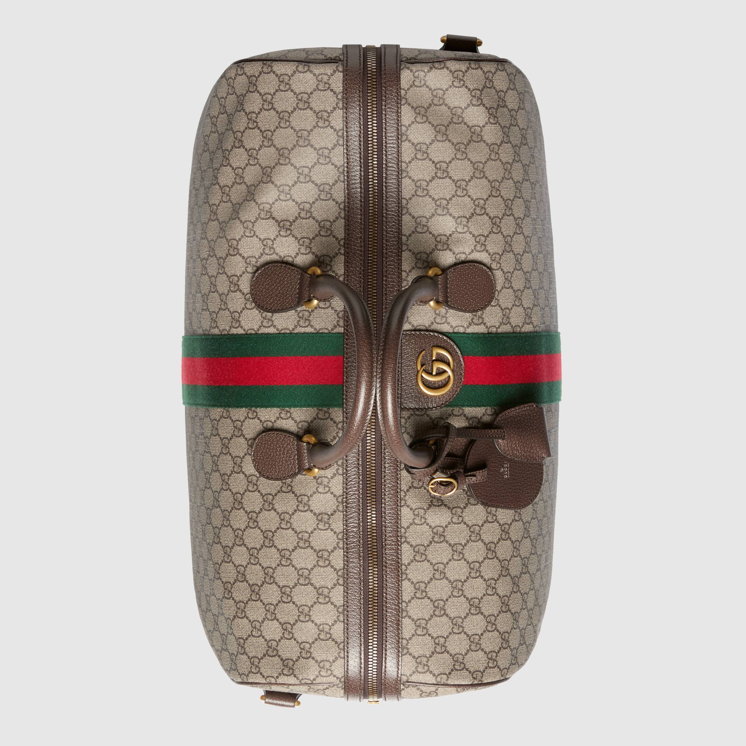 Gucci Ophidia GG Large Carry On Duffle Bag - Luxury Designer Travel Duffel for Women & Men - Perfect for Weekend Getaways, Gym & Air Travel