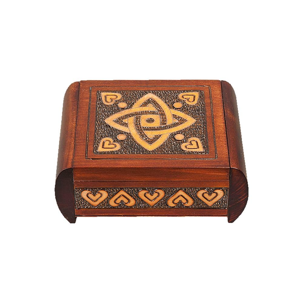 Classic Celtic Knot Secret Box - Handcrafted Wooden Jewelry & Keepsake Storage - Perfect for Gifts, Wedding Rings, and Small Treasures