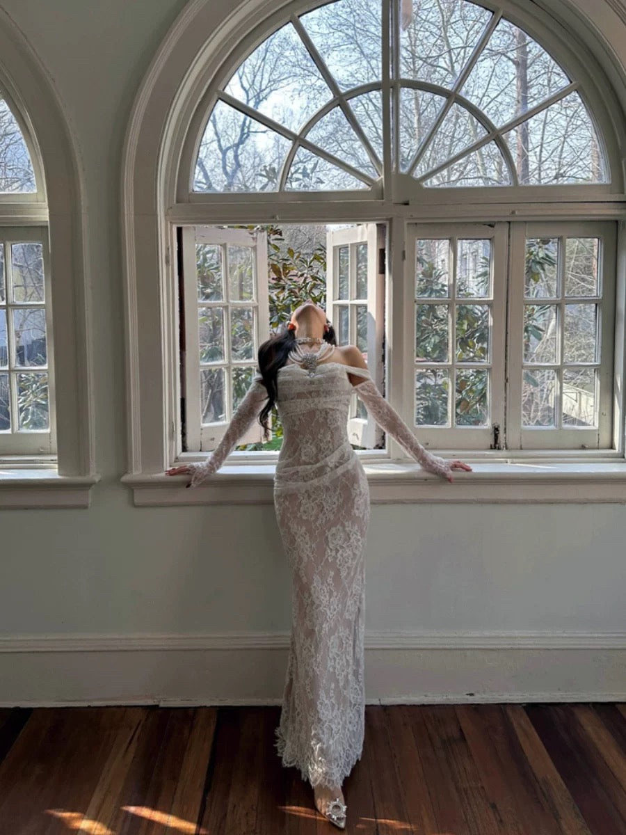 Elegant Off-The-Shoulder Mermaid Lace Long Prom Dress for Formal Parties & Special Occasions - Style J4841 | Perfect for Homecoming, Wedding Guest & Evening Gala Events