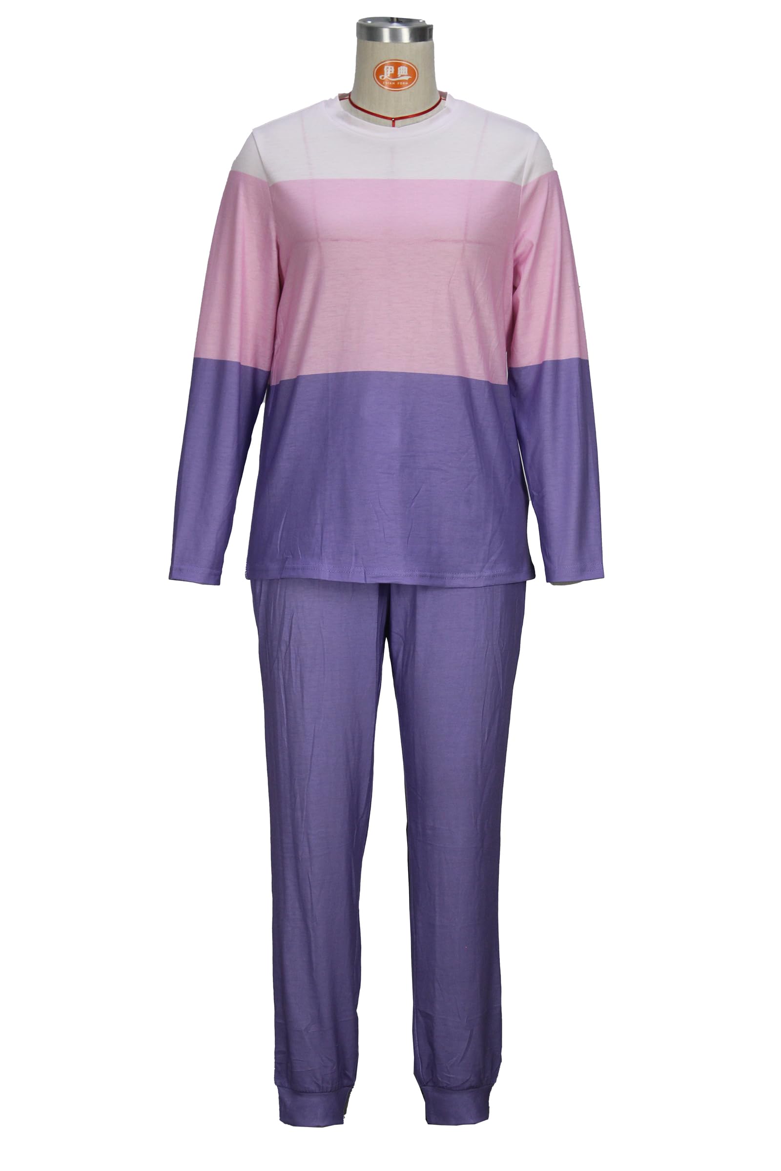 Women's 2024 Fall Color Block Sweatsuit Set - 2 Piece Crewneck Pullover & Sweatpants Tracksuit | Casual Outfit for Lounge, Workout & Streetwear Fashion