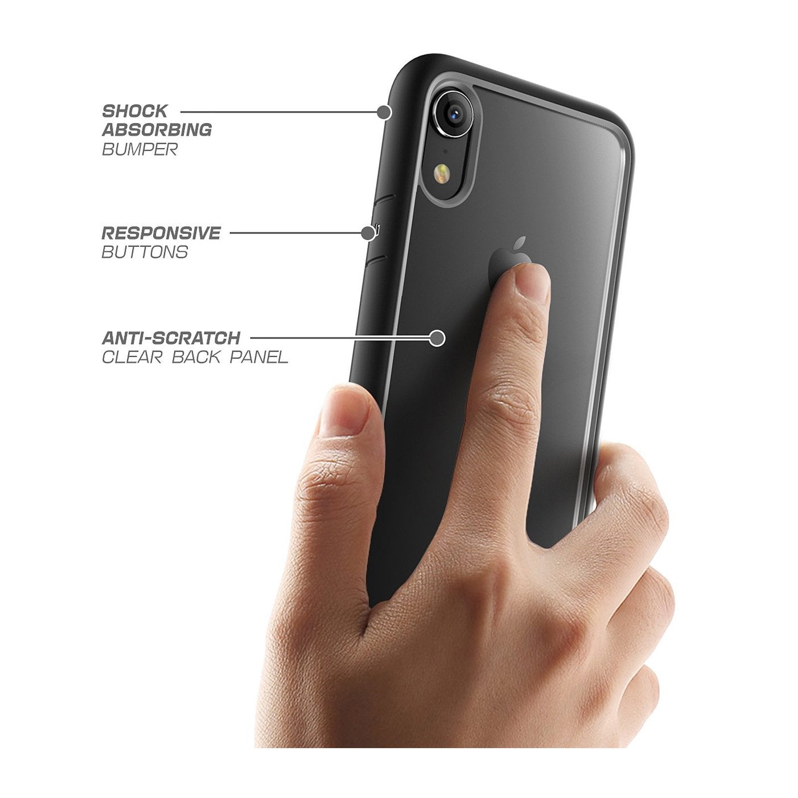 iPhone XR Case - Unicorn Beetle Style Slim Clear Protective Cover (Black) - Shockproof & Scratch Resistant for Daily Use, Work & Outdoor Activities