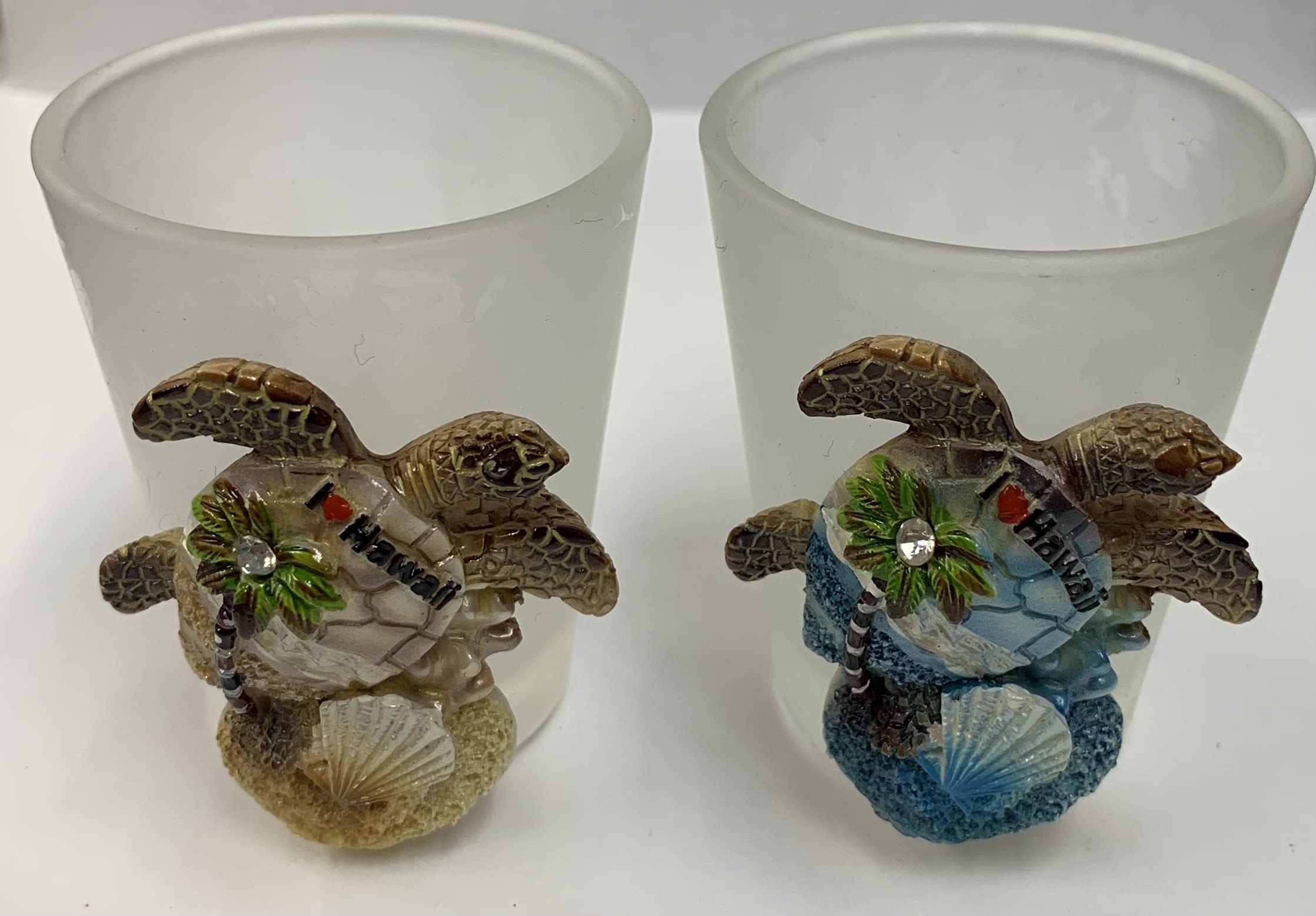 Hawaiian Souvenir Shot Glasses Collection - Turtle Design - Perfect for Beach Parties, Tropical Themed Events & Home Bar Decor