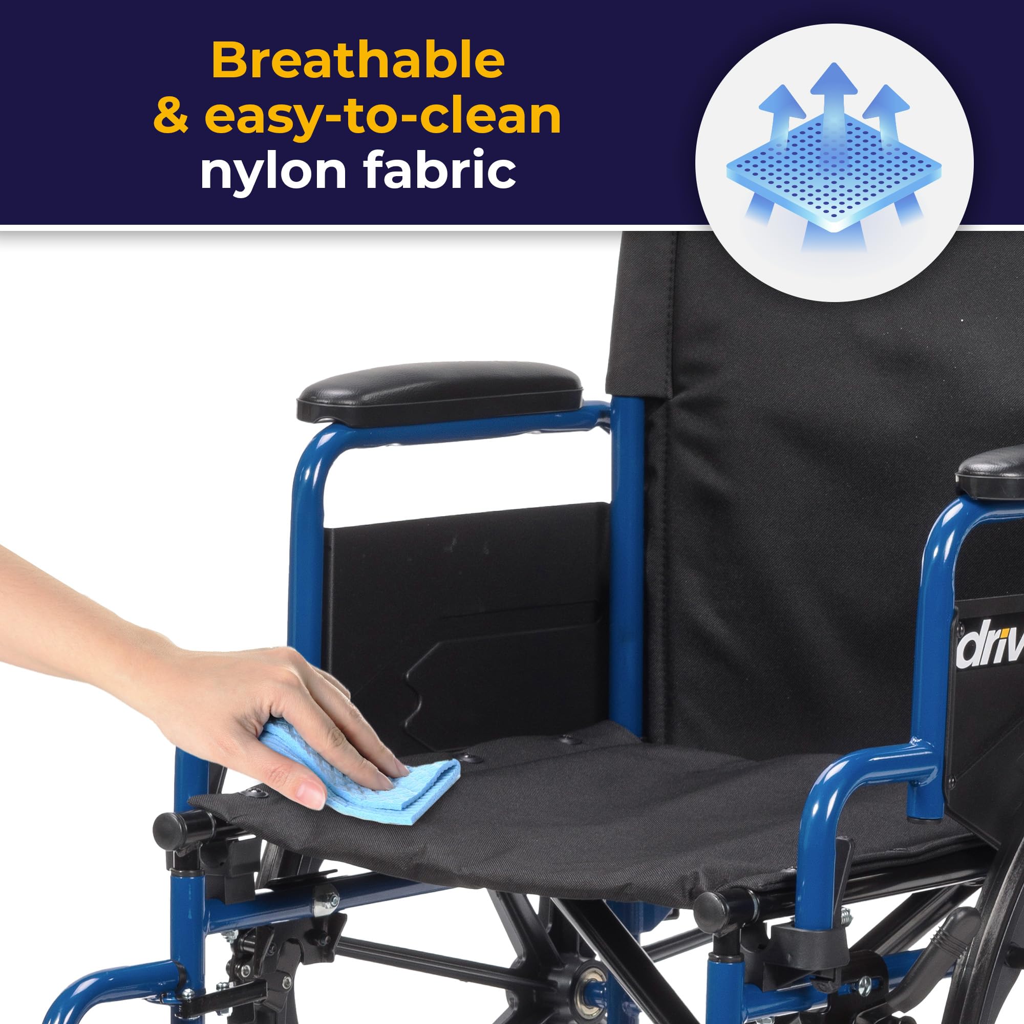 Drive Medical Single Axle Blue Streak Wheelchair - 18