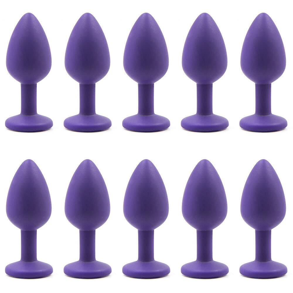 10 Pcs Purple Silicone Anal Butt Plug Set - Adult Sex Toys for Prostate Massage & Pleasure, Jewelry Dildo Game - Perfect for Couples Play & Solo Exploration