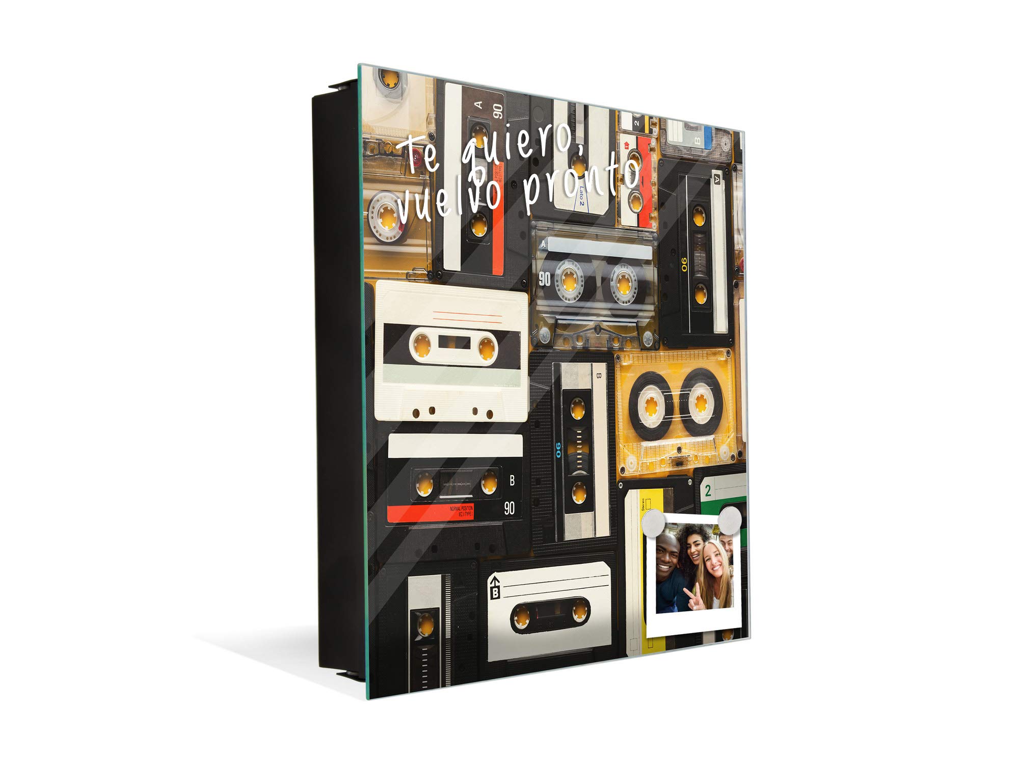 Decorative Key Storage Cabinet with Glass Whiteboard - Organize Keys & Notes | Perfect for Home, Office & Entryway (Model K10A)