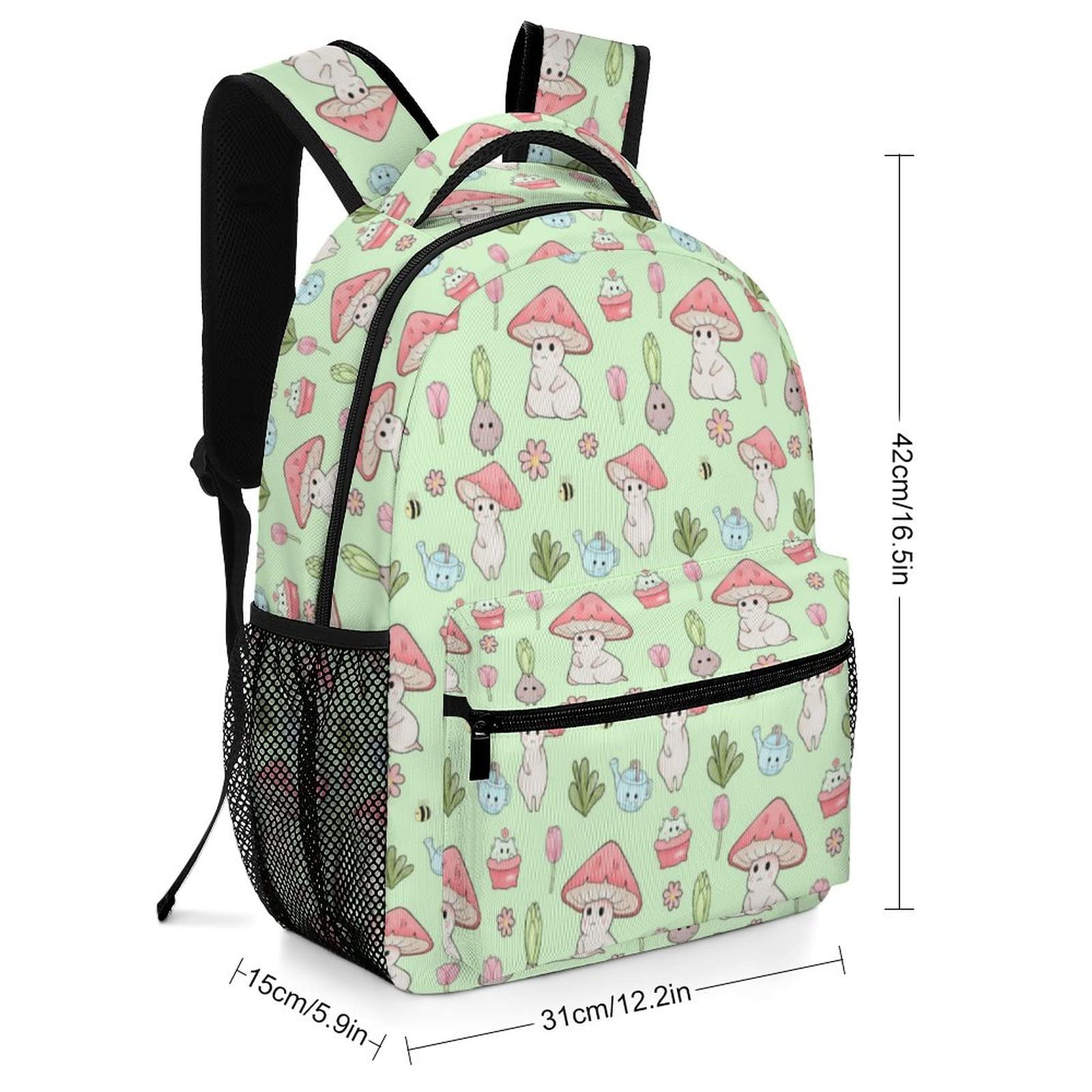 Cartoon Mushroom Backpack for School, Travel & Laptop - Men, Women & Teens
