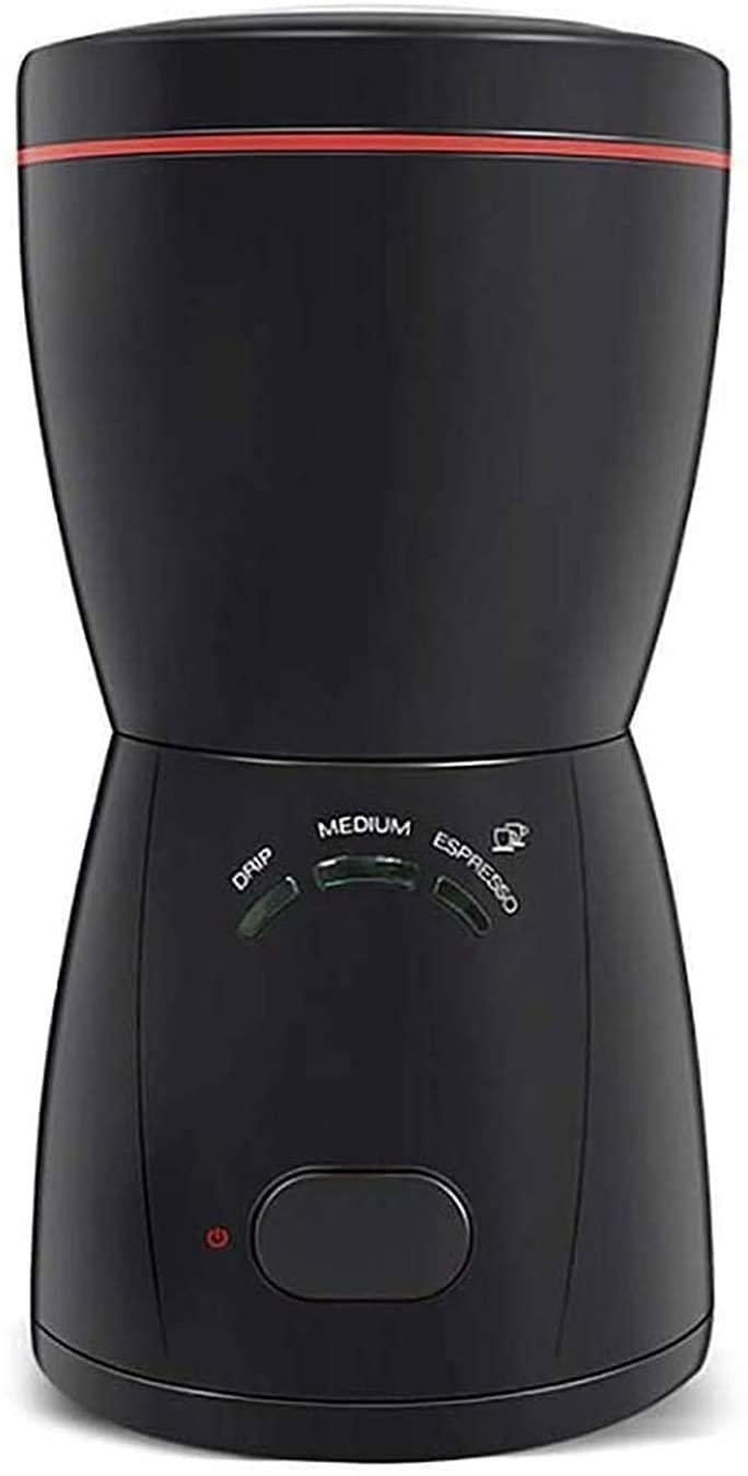 XUERUIGANG 200W Electric Coffee Grinder with Stainless Steel Blades - 2.8oz/14 Cups Capacity, One-Touch Control for Coffee Beans, Nuts, Spices & Grains - Clear Lid with Safety Switch (Black) - Perfect for Home, Office & Coffee Shops