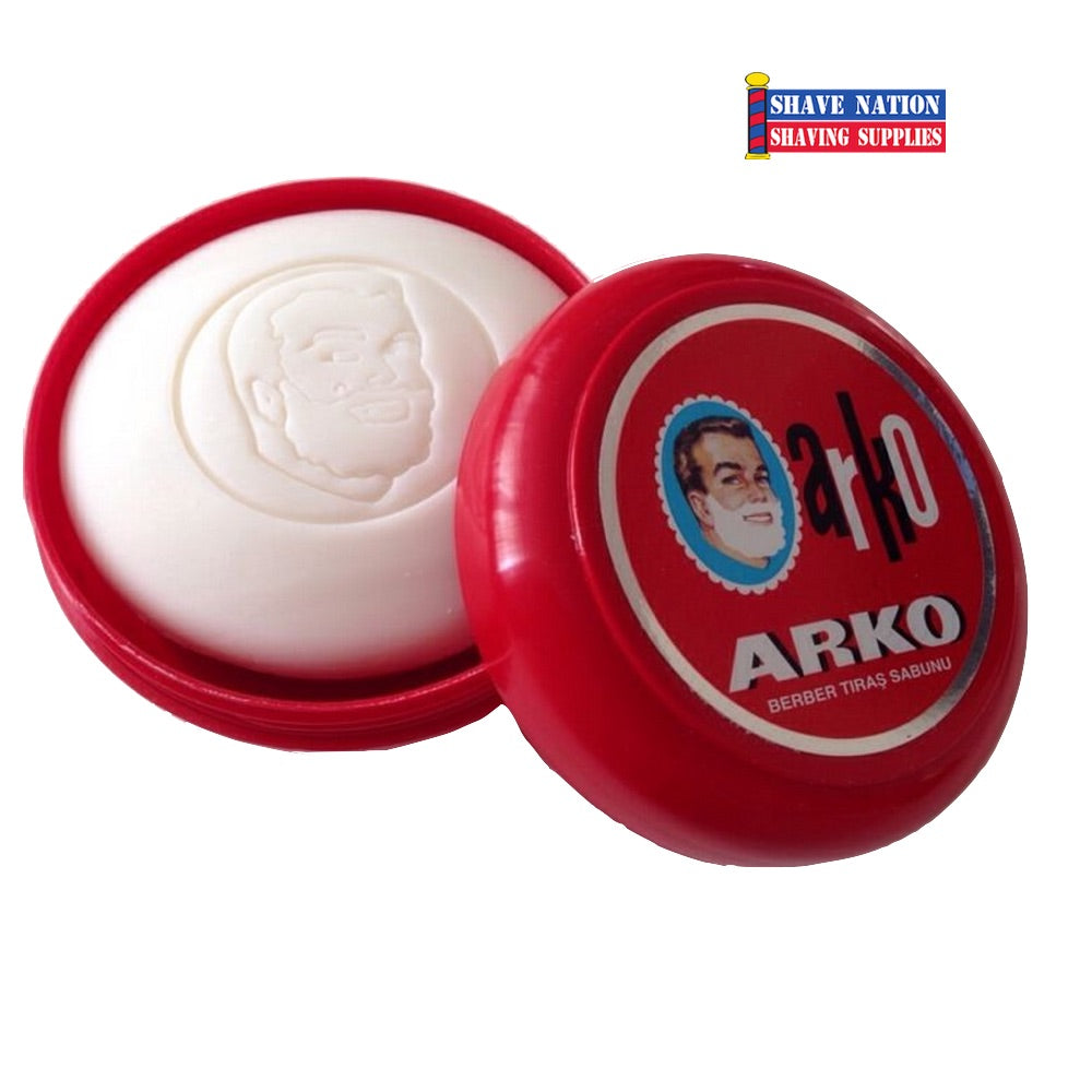 Arko Shaving Soap in Jar - Traditional Turkish Shaving Cream for Men - Perfect for Wet Shaving & Beard Care at Home or Travel
