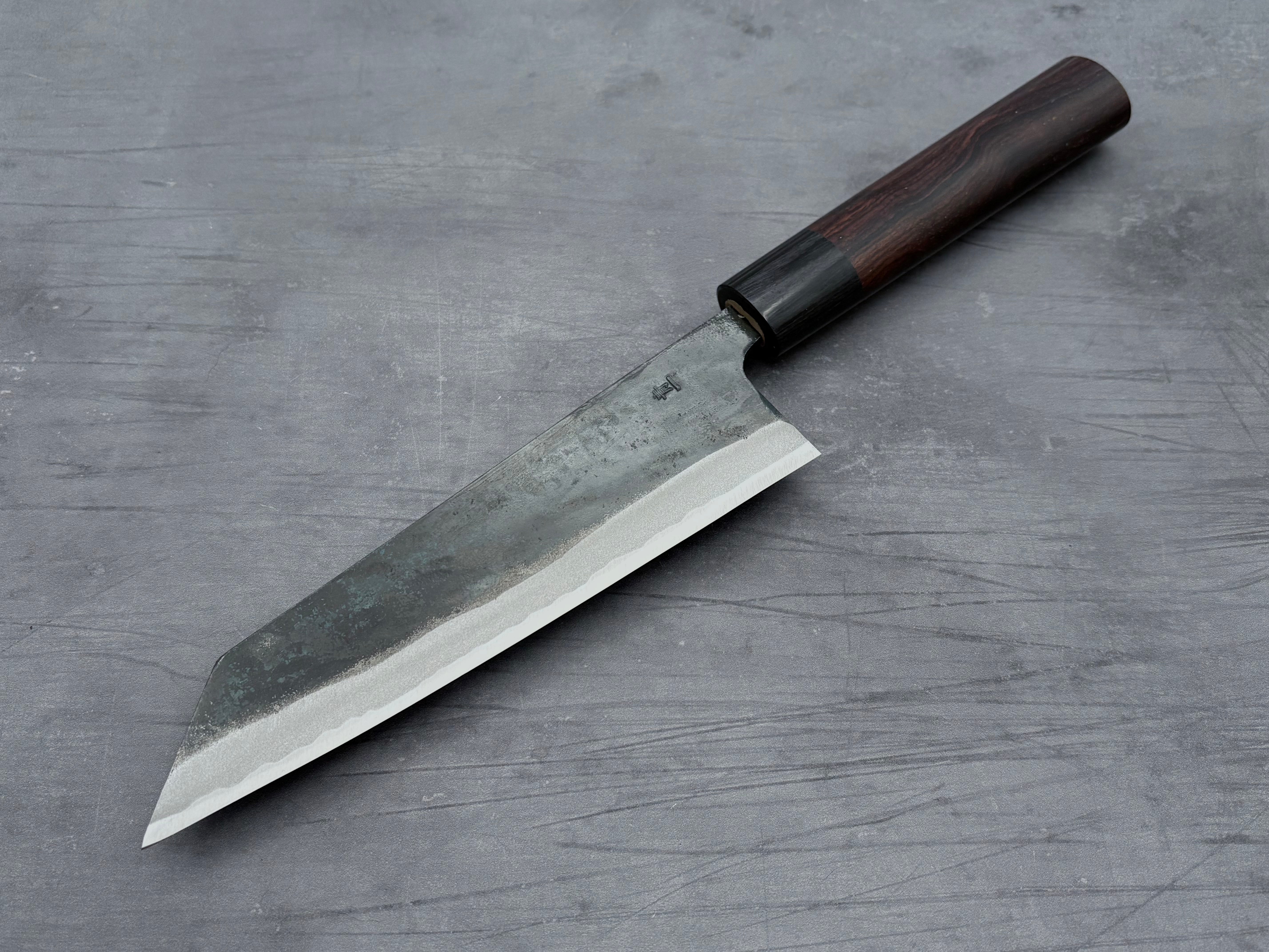 Premium Ohishi Aogami #1 Kurouchi Bunka Knife - Japanese High Carbon Steel Chef Knife for Slicing, Dicing & Precision Cutting - Perfect for Home Chefs & Professional Kitchens