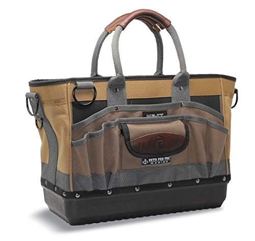 Veto MB-TT Professional Tool Tote with Rubber Base - Heavy-Duty Tool Storage for Electricians, Mechanics & Contractors - Perfect for Job Sites, Workshops & Garage Organization