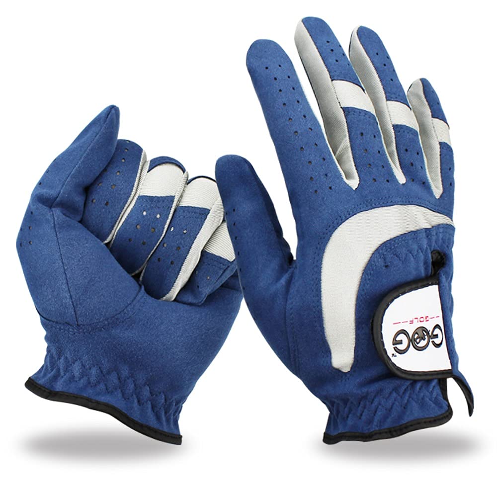 Premium Men's Golf Gloves - Left & Right Hand Microfiber Breathable Non-Slip Gloves (1-Pack, Blue) - Perfect for Driving Range, Course Play & Professional Tournaments