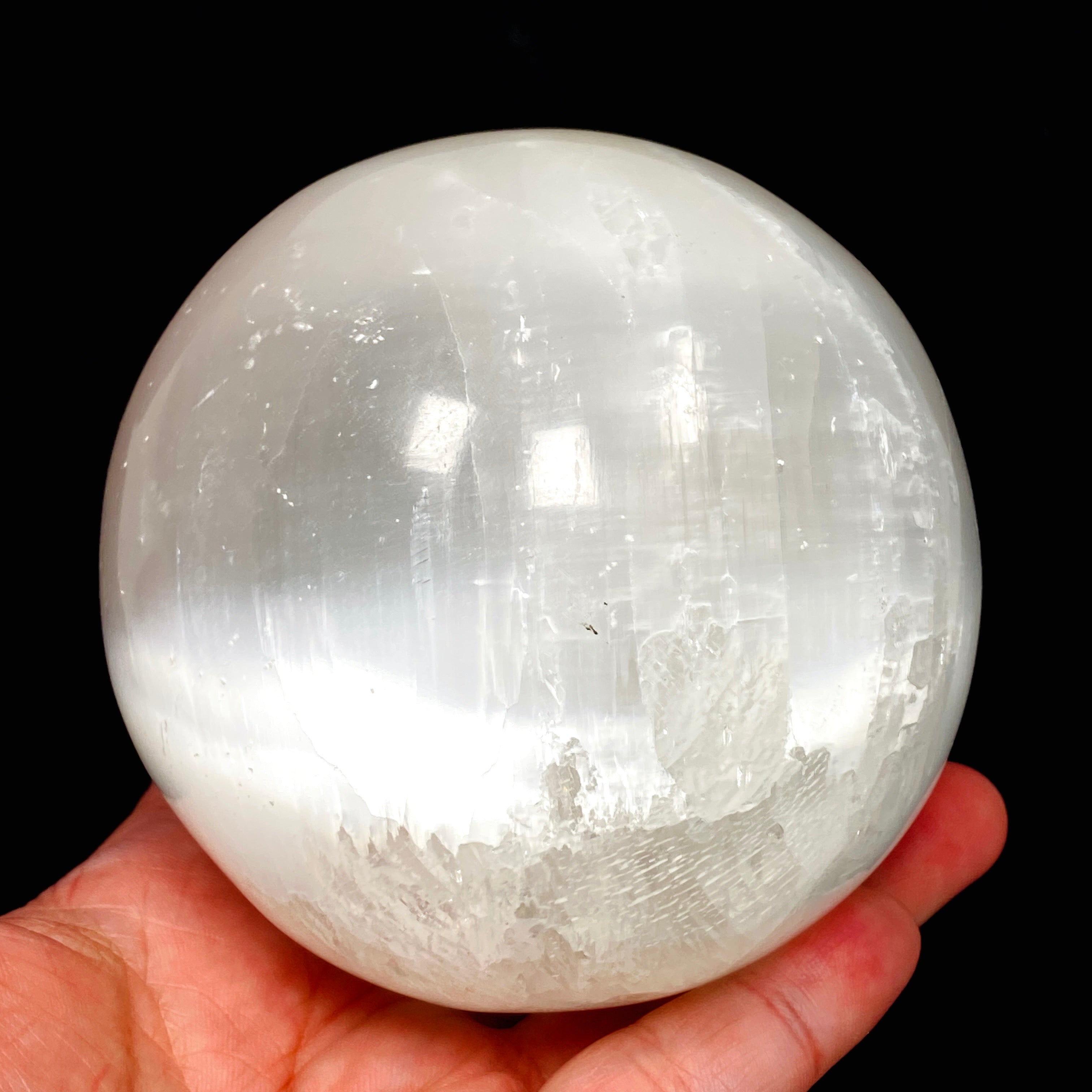 Natural Selenite Crystal Sphere SEL 01 - Healing Stone for Meditation, Energy Cleansing & Home Decor - Perfect for Yoga, Reiki & Spiritual Practices