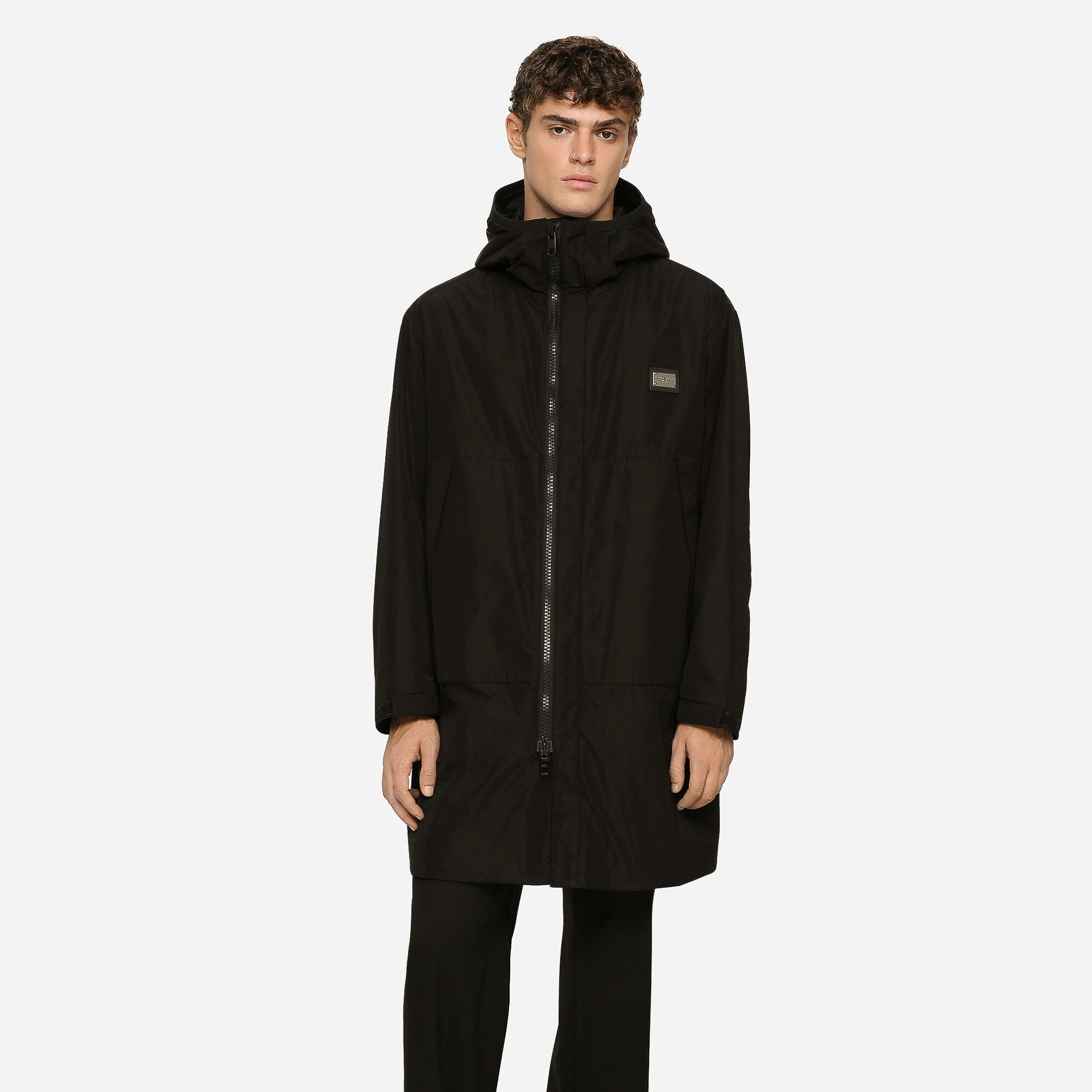 Dolce & Gabbana Men's Nylon Hooded Parka Jacket - Waterproof Windbreaker for Outdoor Activities & Urban Fashion