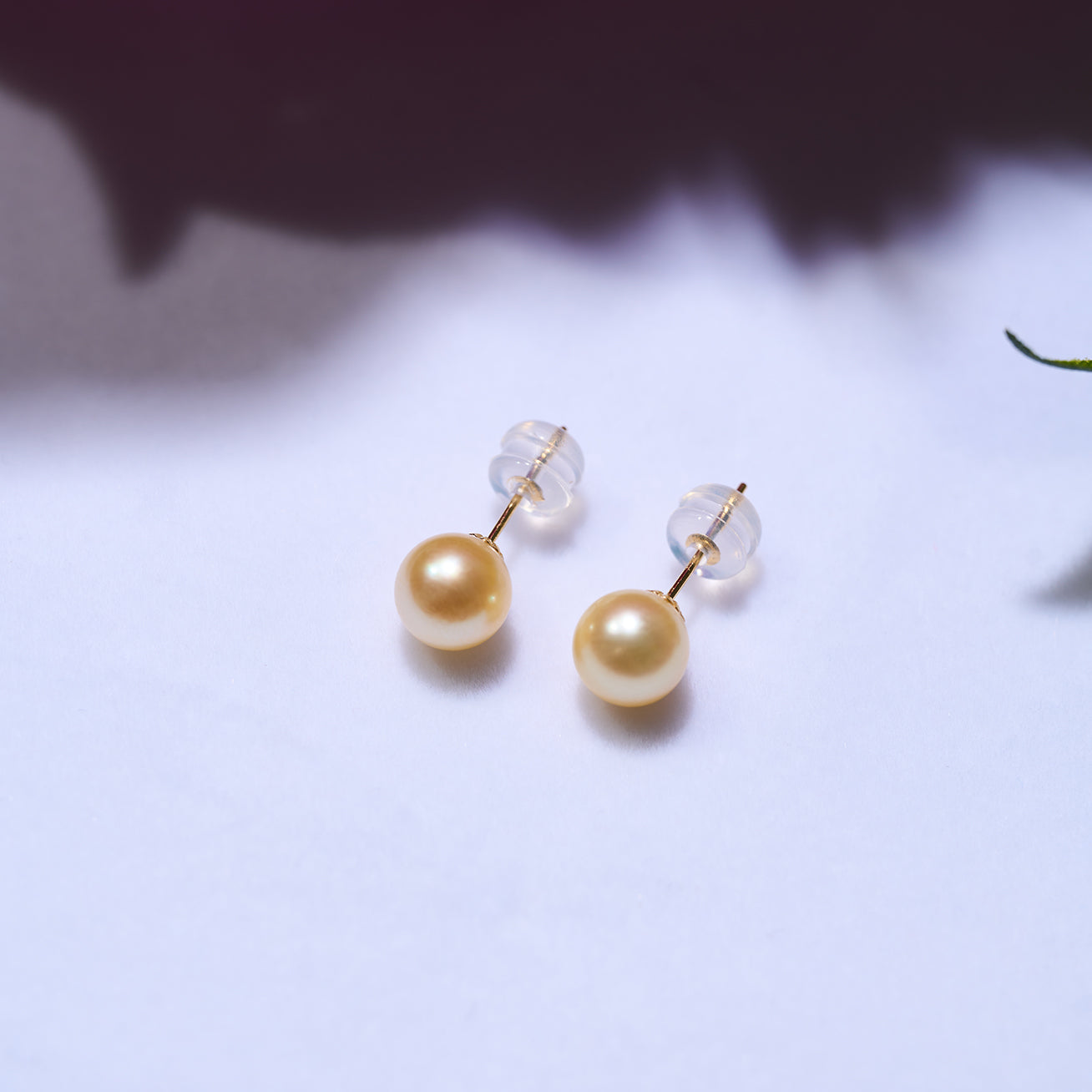 18K Gold Akoya Golden Pearl Stud Earrings for Women - Luxury Pearl Jewelry Gift for Birthday, Anniversary & Special Occasions