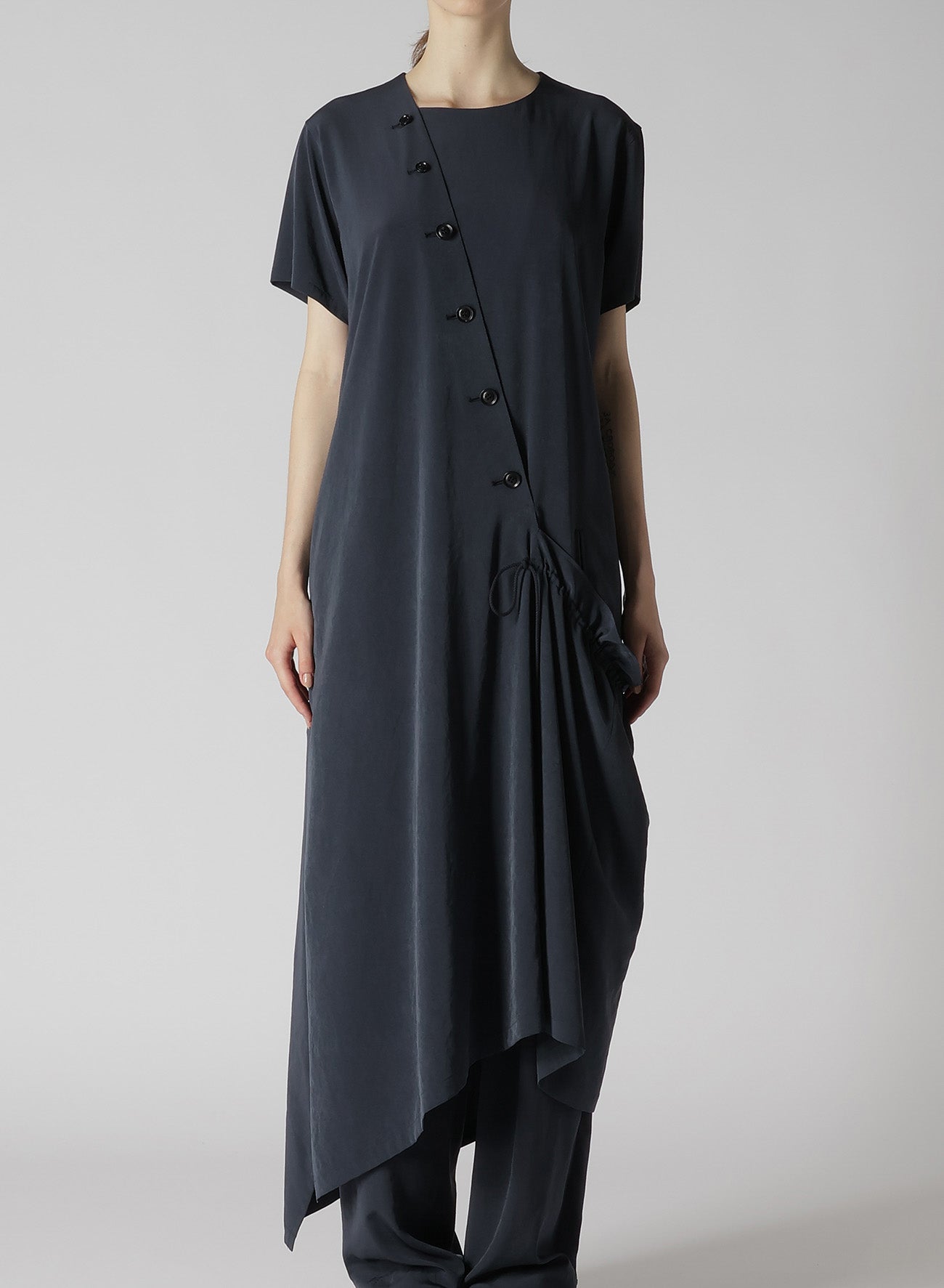 Elegant Crepe de Chine Half Sleeve Draped Dress for Women - Perfect for Office Wear, Cocktail Parties & Special Occasions