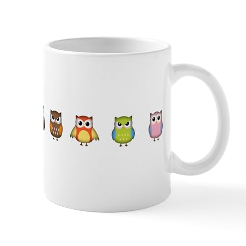 White - Cute And Colorful Owls Mug