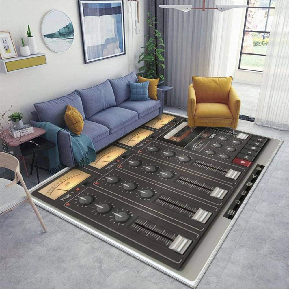 Vector Portable Recording Studio Template with Icons | Non-Slip Area Rugs & Floor Mats for Living Room, Nursery, Yoga | Soft Indoor/Outdoor Door Mats & Runner Carpets | Perfect for Home Decor, Baby Rooms & Fitness Spaces