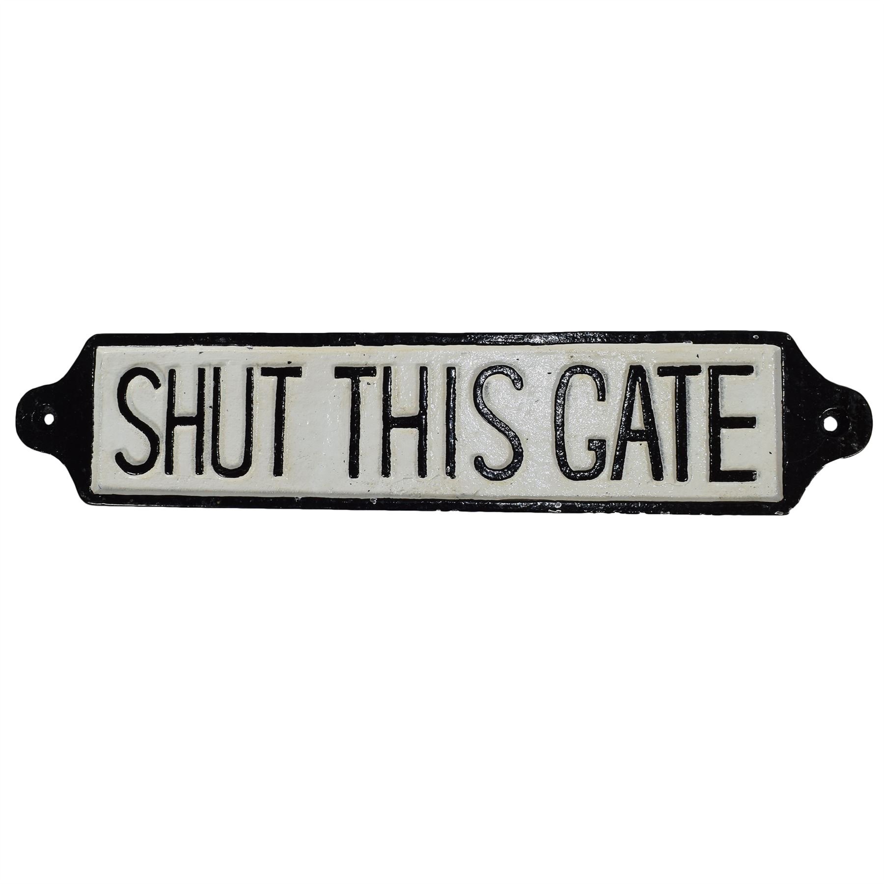 AB Tools Vintage 'Shut This Gate' Cast Iron Sign - Rustic Wall Plaque for Fence, Gate Post, Garden, Farm & Home Decor - Perfect for Countryside, Farmhouse, and Outdoor Entryway Decorations