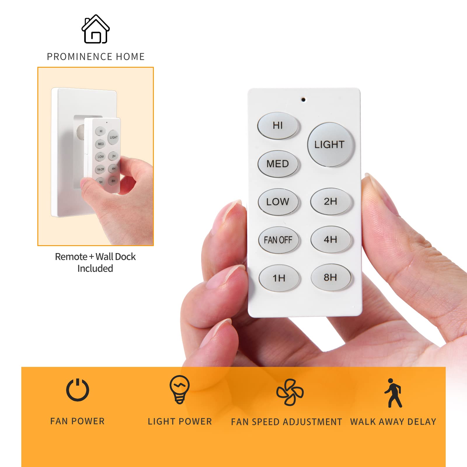 Smart Universal Ceiling Fan Remote Control Kit with Dimmer - No Hub Required, Adjustable Speed & Timer for Hampton, Hunter, Harbor Breeze, Westinghouse, Honeywell Fans - BY08-028-WIFI - Perfect for Bedroom, Living Room & Office