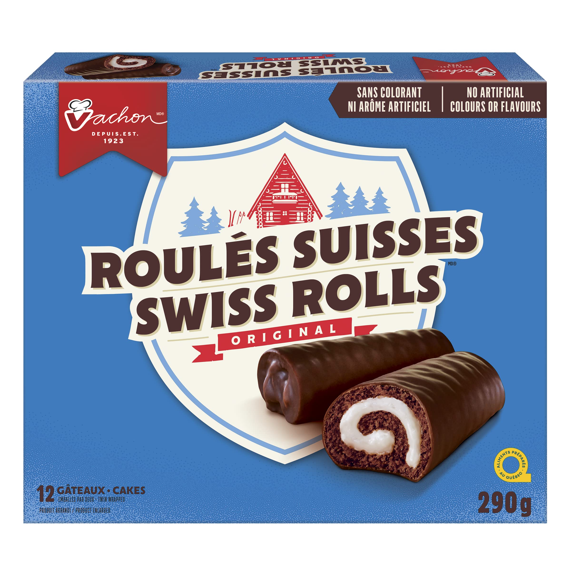 Original Swiss Rolls with Creamy Filling & Rich Chocolate Coating - 12 Individually Wrapped Cake Snacks (290g) | Perfect for Office Snacks, School Lunches & Party Desserts