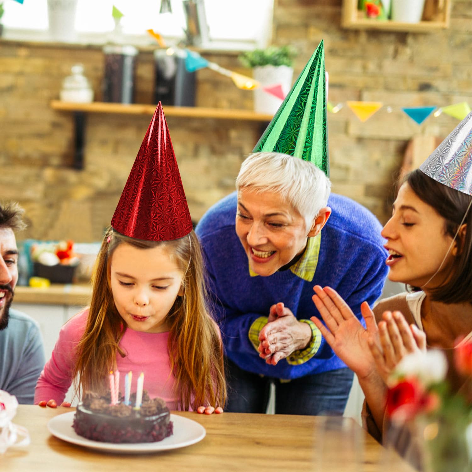 50 Pack Rainbow Birthday Party Hats - Colorful Cone Hats for Kids & Adults - Perfect for Birthday Celebrations, Festivals, and Themed Parties - Bulk Party Supplies for Fun Events