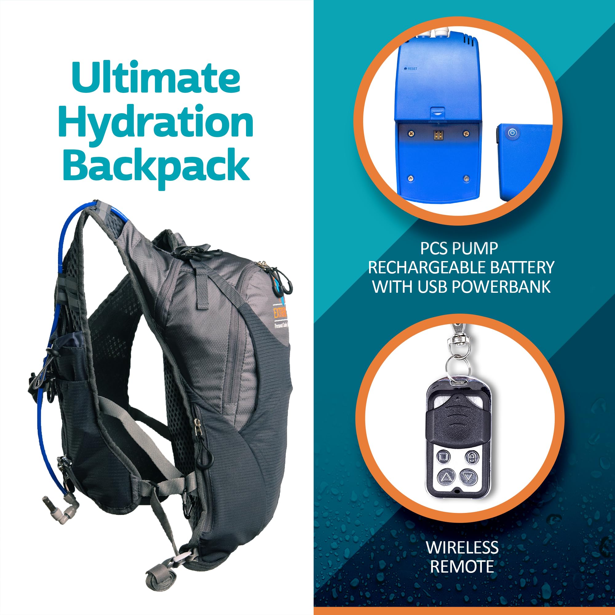 ExtremeMist 2L Hydration Backpack with Water Reservoir - Lightweight Misting & Drinking System for Outdoor Sports - Perfect for Hiking, Cycling, Running, Climbing & Biking - Stay Cool & Hydrated on Hot Summer Days