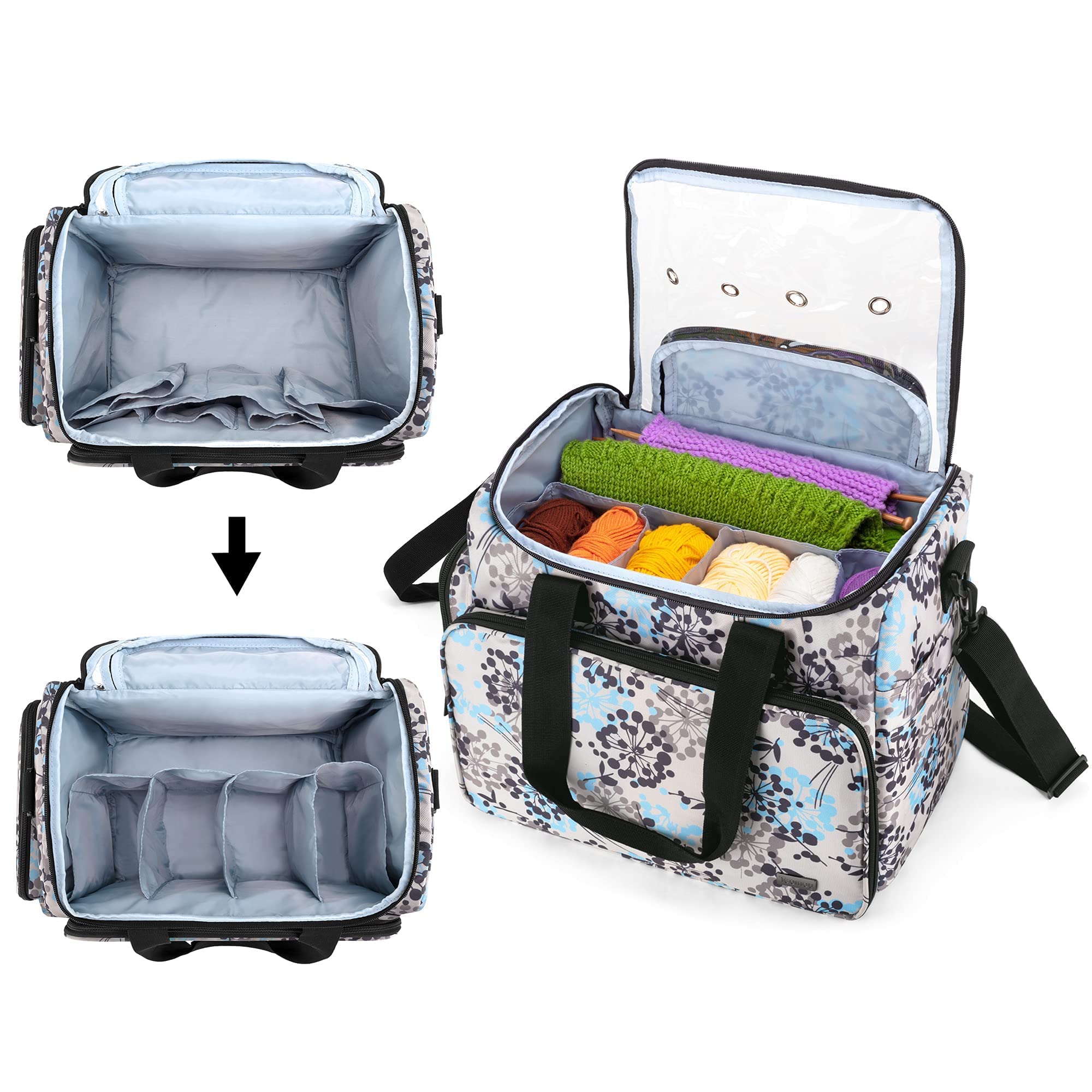 Teamoy 12-Piece Ergonomic Crochet Hook Set with Yarn Tote Bag & Storage Case - Perfect Starter Kit for Beginners & Knitting Enthusiasts - Ideal for DIY Crafts, Home Projects & Gift Giving